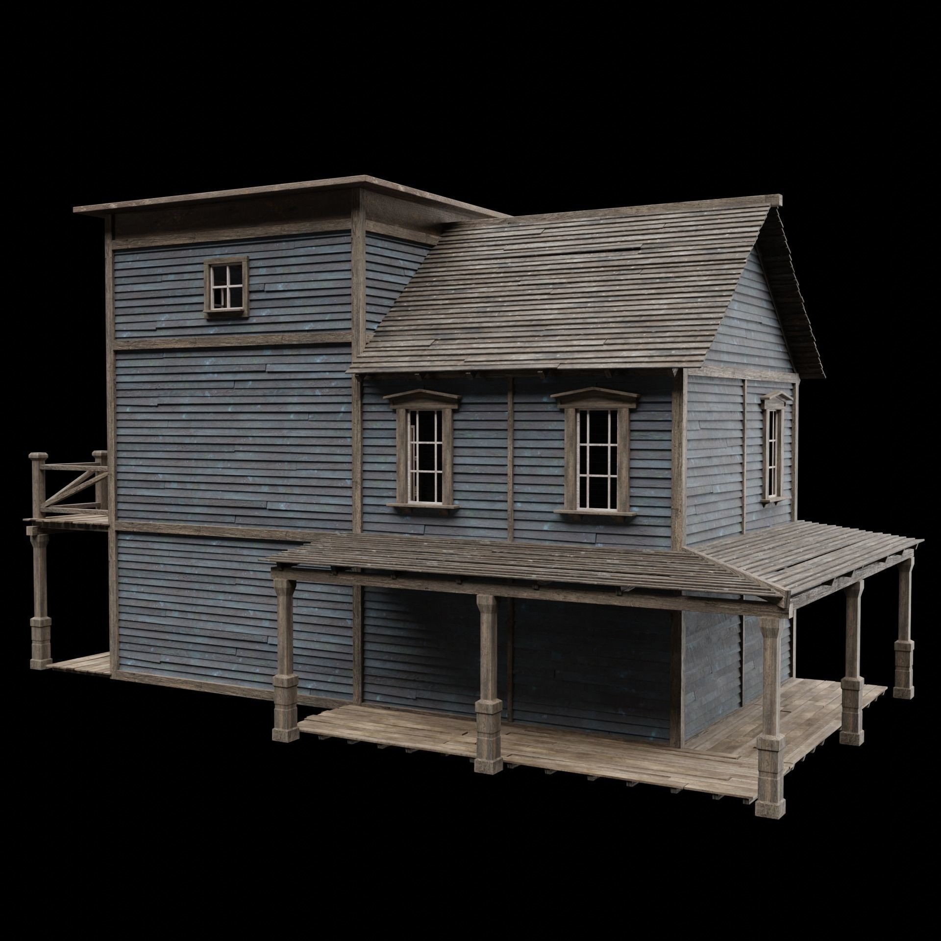 Wild West Saloon - Low-Poly Game-Ready 3D Model - View 35