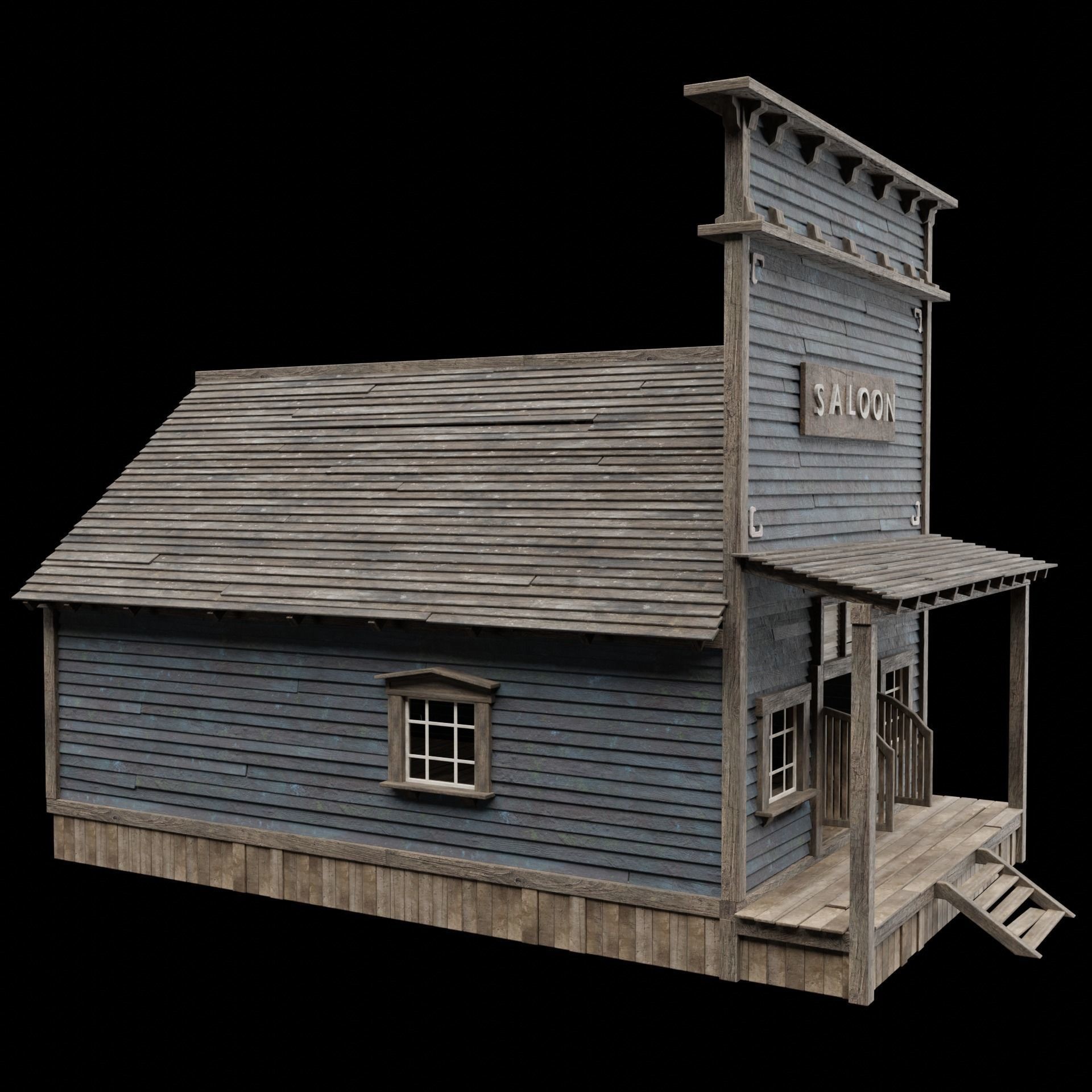 Wild West Saloon - Low-Poly Game-Ready 3D Model - View 42