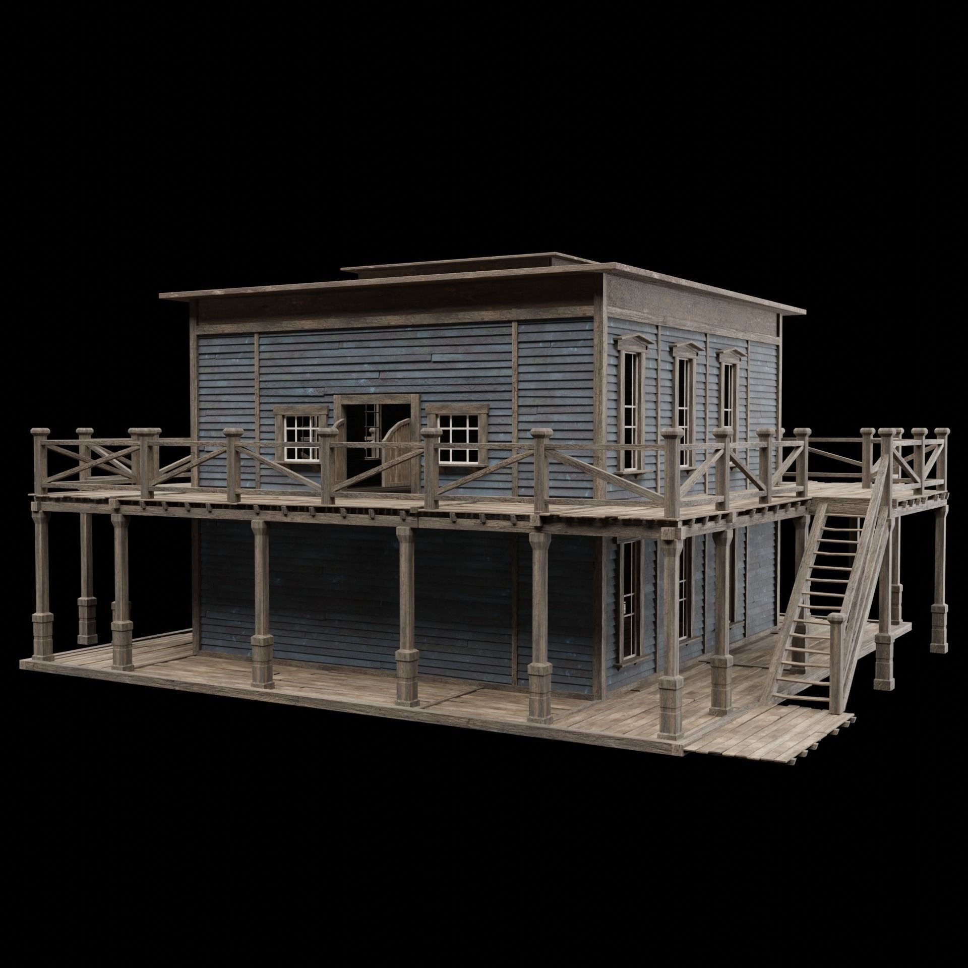 Wild West Saloon - Low-Poly Game-Ready 3D Model - View 53