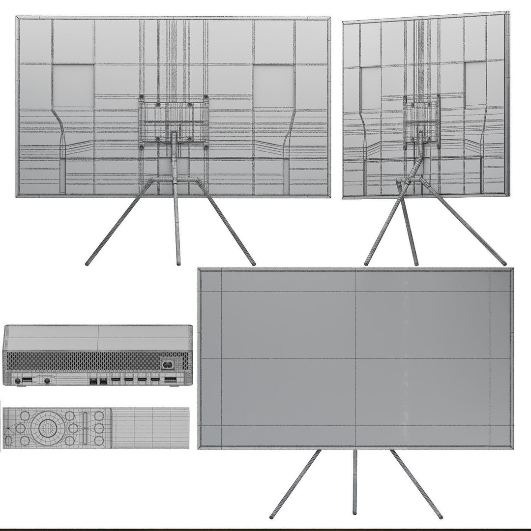 Samsung Frame TV 3D Model – Photorealistic PBR Rendering, 3dsMax, OBJ