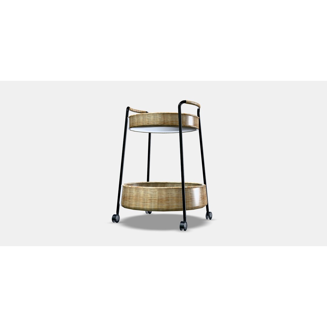 LUBBAN Trolley Table 3D Model – Low Poly Furniture with PBR Textures - View 11