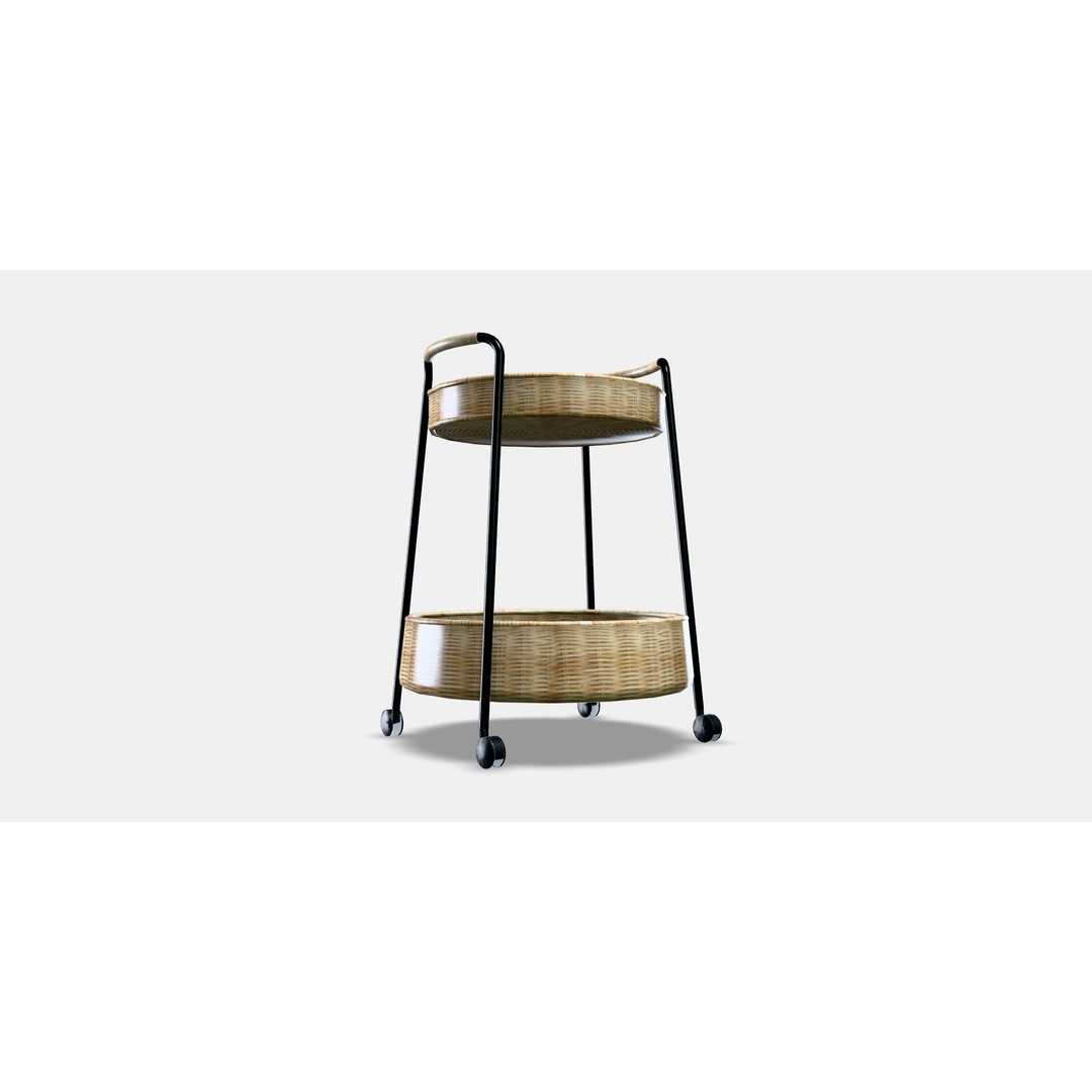 LUBBAN Trolley Table 3D Model – Low Poly Furniture with PBR Textures - View 3