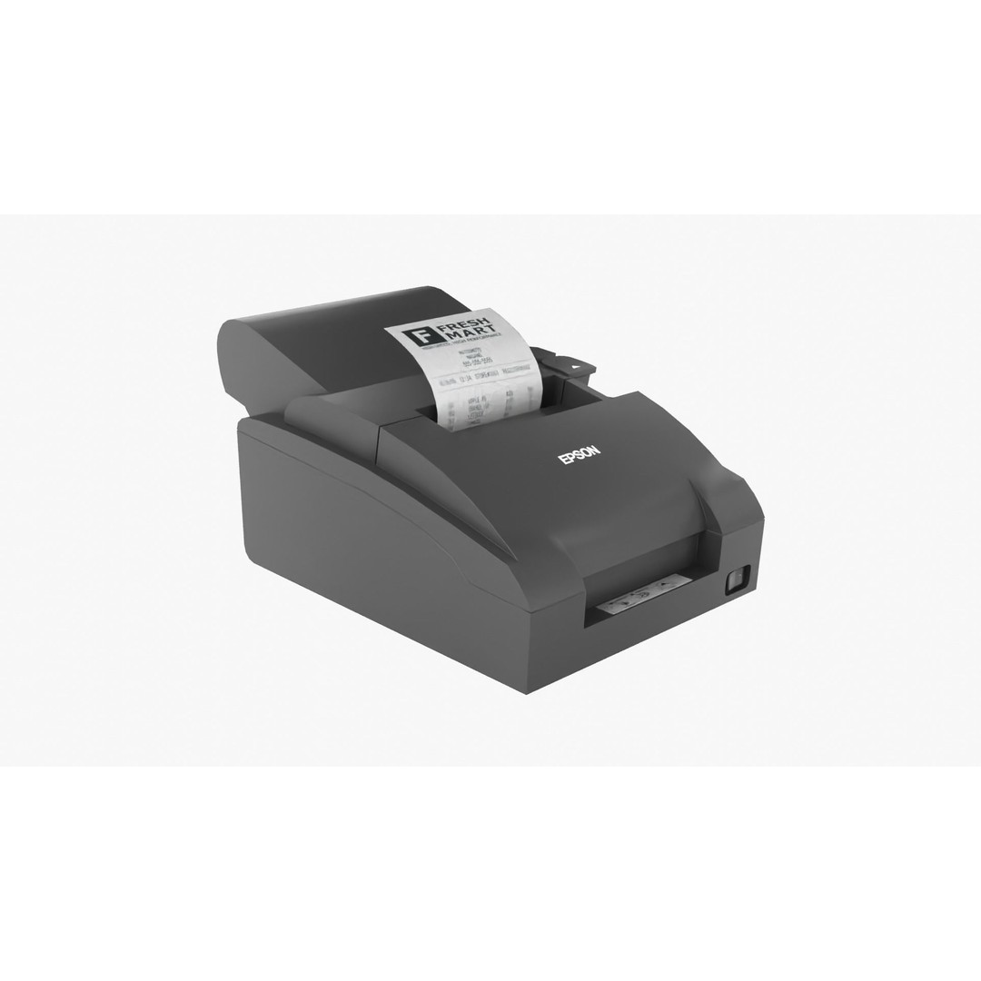 Printer Slip 3D Model – Low Poly PBR Asset, FBX, OBJ, Blender - View 11