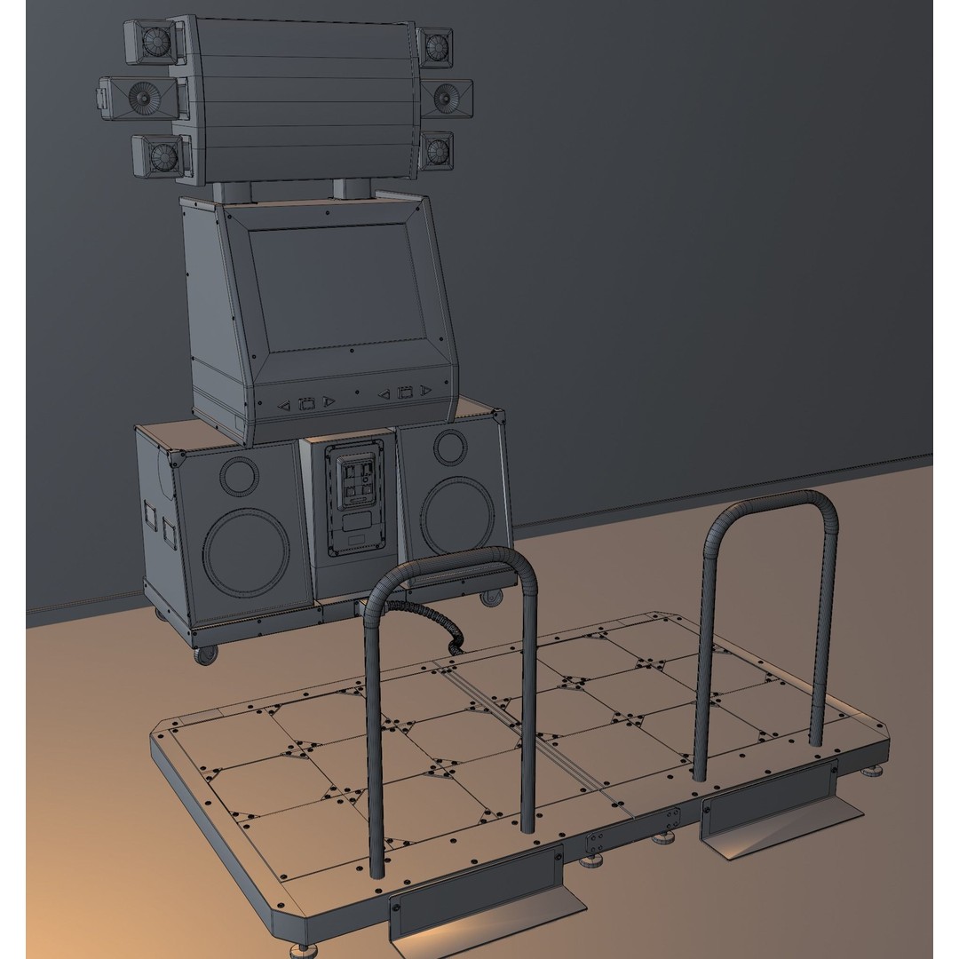Dance Dance Revolution Arcade Cabinet 3D Model – Low Poly Game Asset, FBX - View 15
