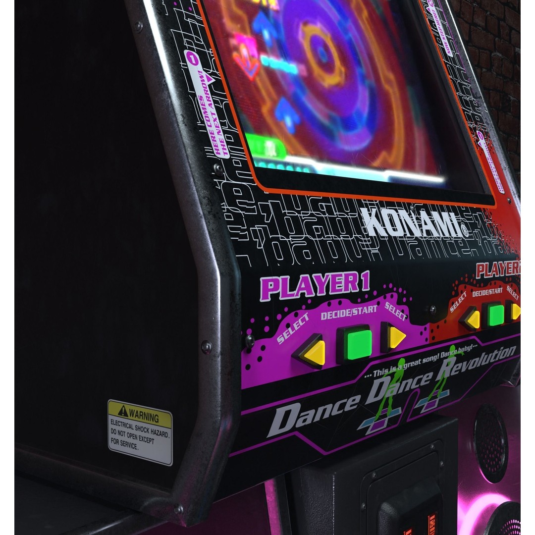 Dance Dance Revolution Arcade Cabinet 3D Model – Low Poly Game Asset, FBX - View 7
