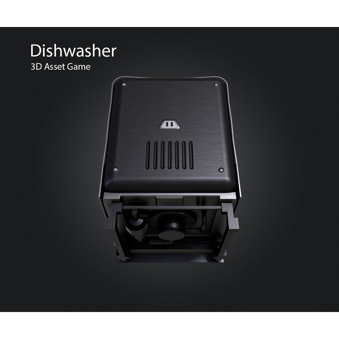 Dishwasher 3D Model – Low Poly Game Asset, FBX, PBR Textures - View 10