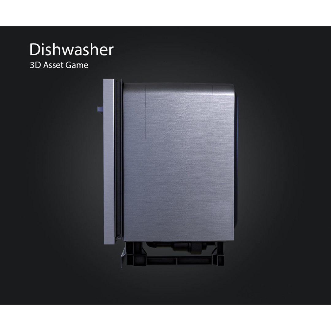 Dishwasher 3D Model – Low Poly Game Asset, FBX, PBR Textures - View 5