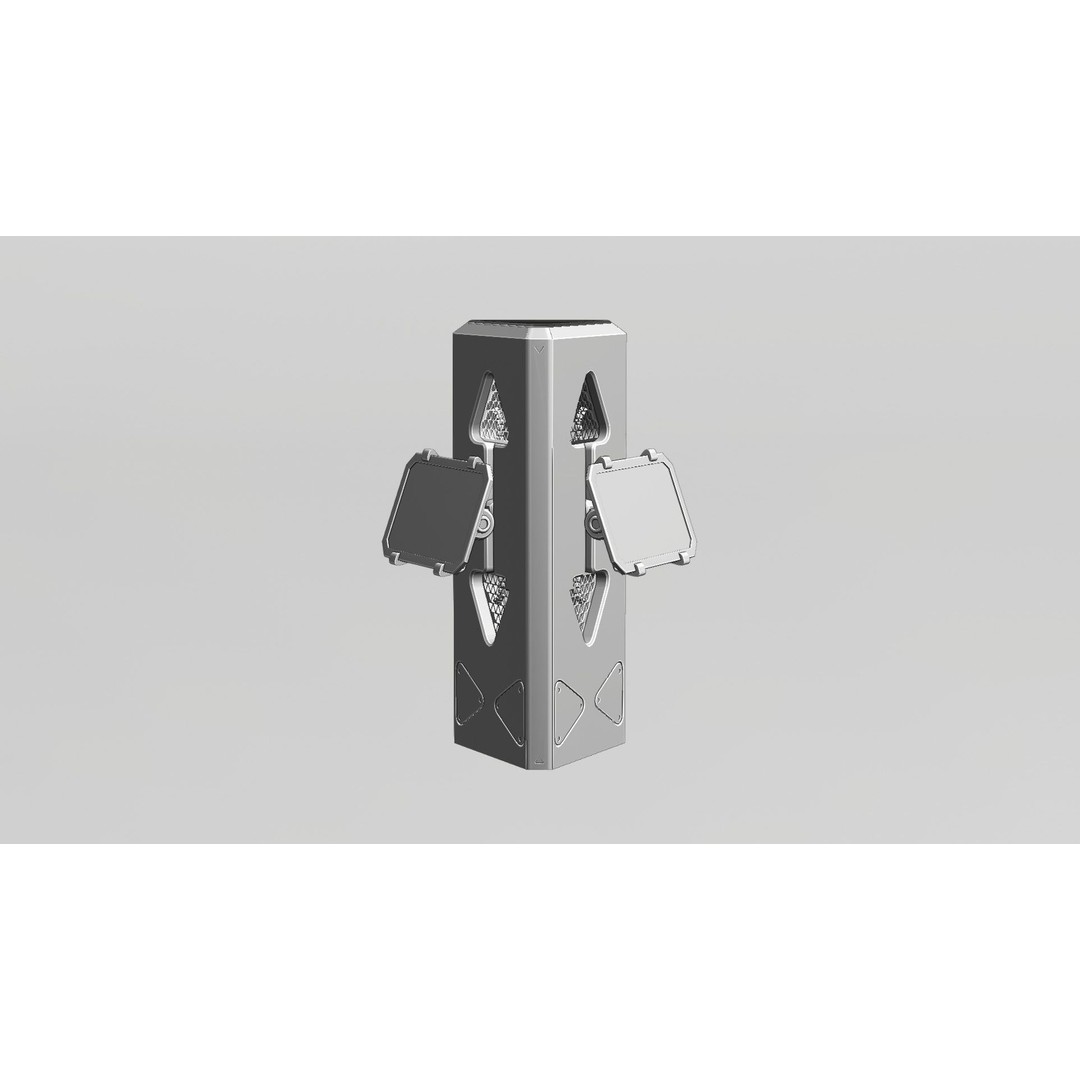 SciFi Info Pillar Console 3D Model – Low Poly Game Asset, FBX - View 10