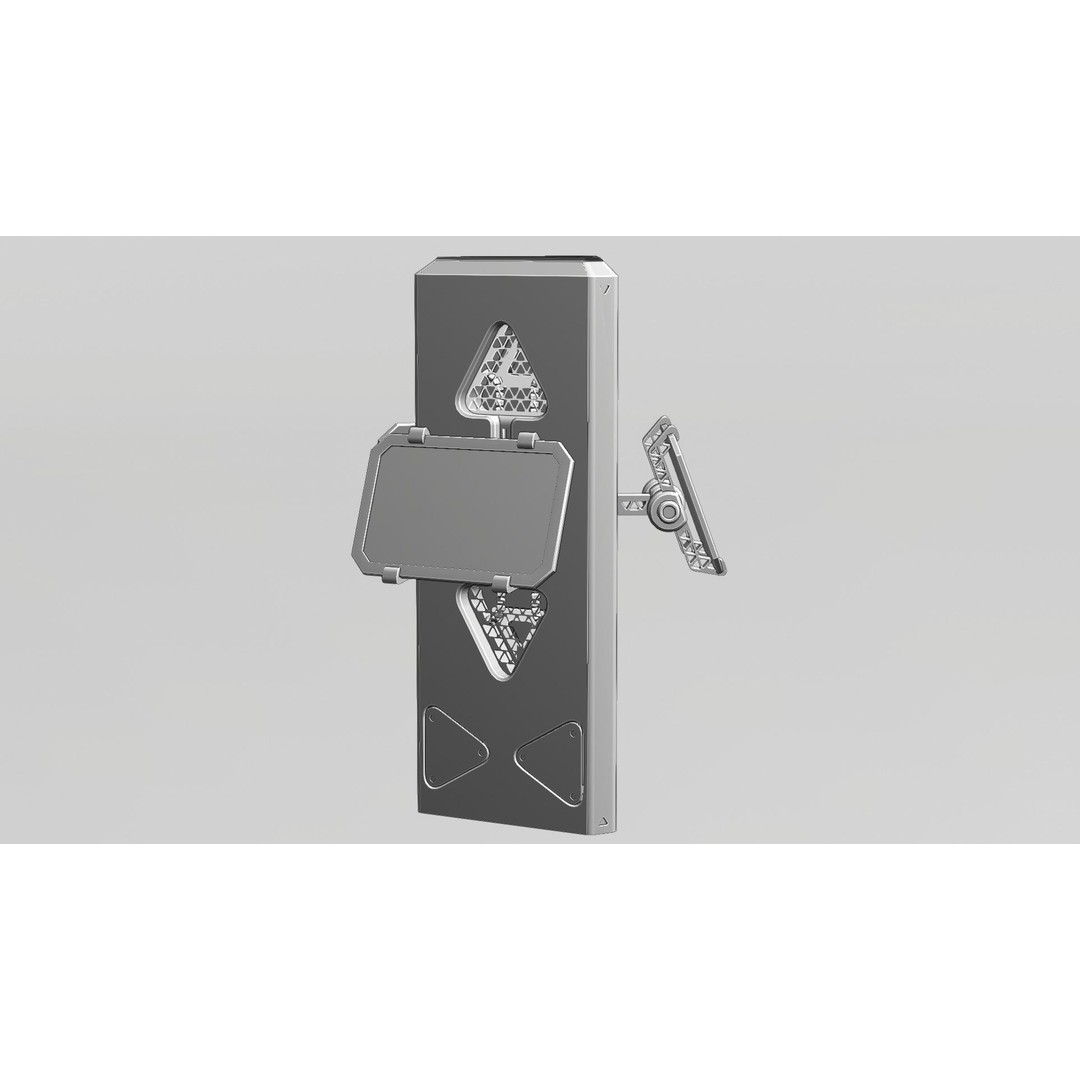 SciFi Info Pillar Console 3D Model – Low Poly Game Asset, FBX - View 12