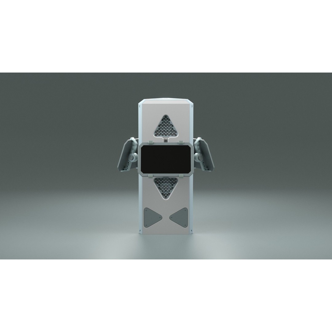 SciFi Info Pillar Console 3D Model – Low Poly Game Asset, FBX - View 3
