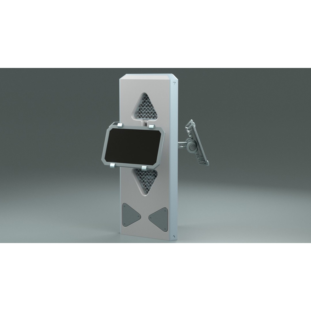 SciFi Info Pillar Console 3D Model – Low Poly Game Asset, FBX - View 5
