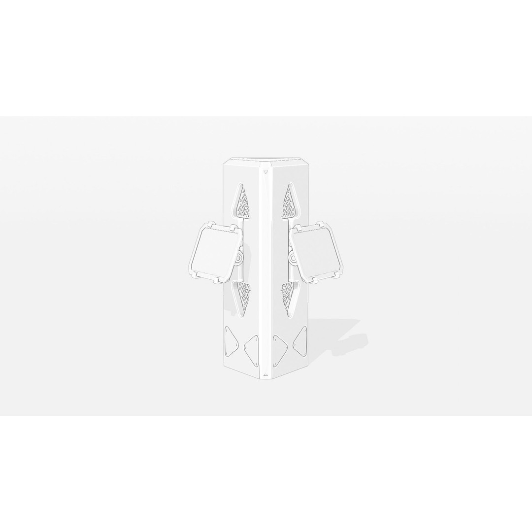 SciFi Info Pillar Console 3D Model – Low Poly Game Asset, FBX - View 8