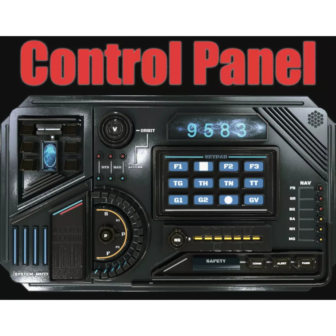 Control Panel 3D Model – Sci-Fi Design with PBR Textures, FBX, OBJ - View 2