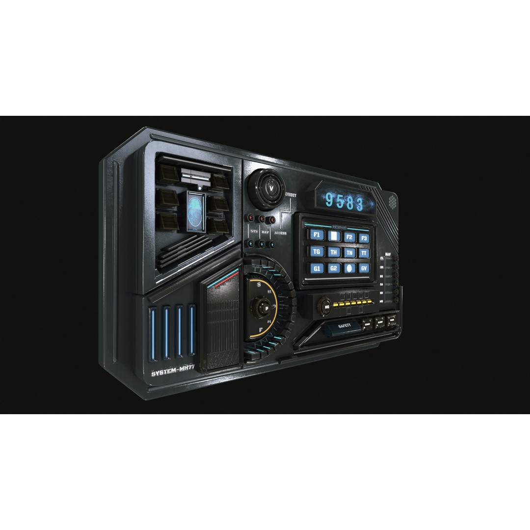 Control Panel 3D Model – Sci-Fi Design with PBR Textures, FBX, OBJ - View 5