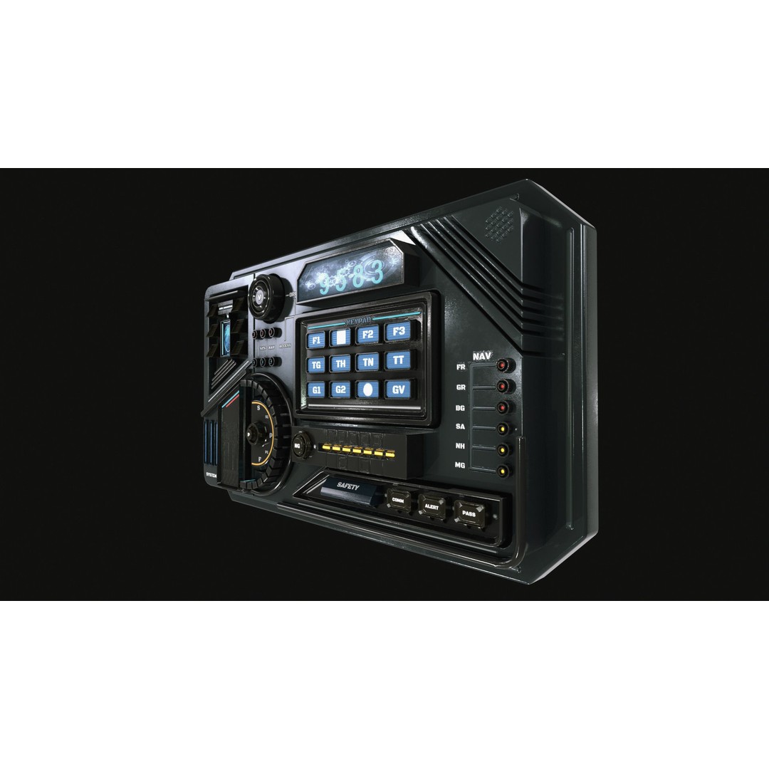 Control Panel 3D Model – Sci-Fi Design with PBR Textures, FBX, OBJ - View 6