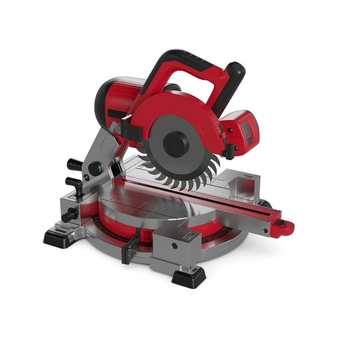 Miter Saw 3D Model – Low Poly Game-Ready Asset, FBX, Blender