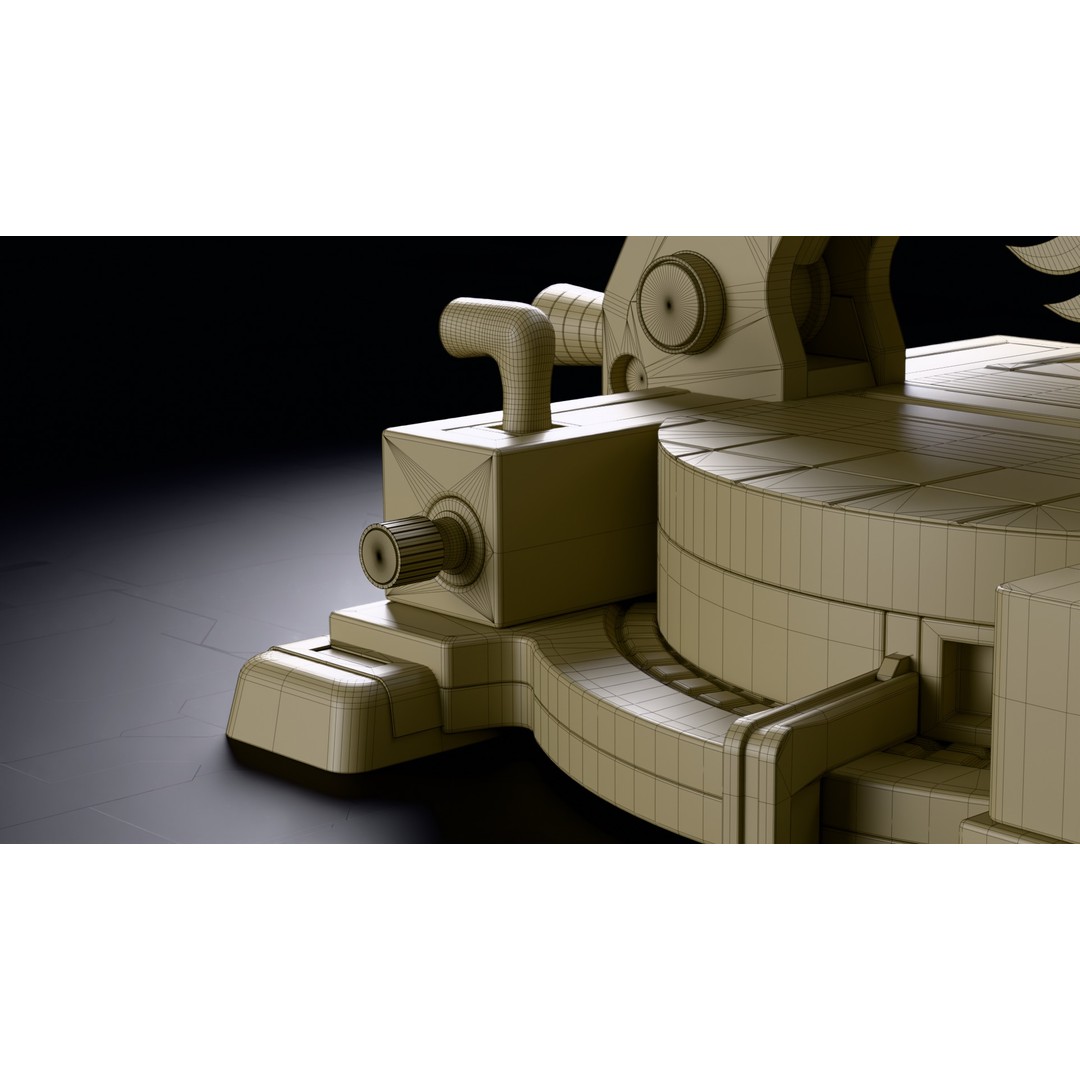 Miter Saw 3D Model – Low Poly Game-Ready Asset, FBX, Blender - View 11