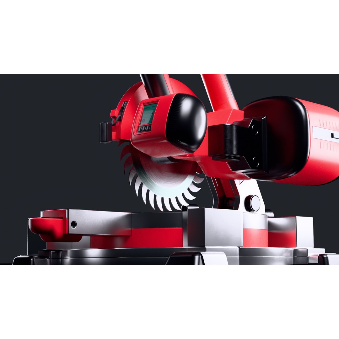 Miter Saw 3D Model – Low Poly Game-Ready Asset, FBX, Blender - View 17