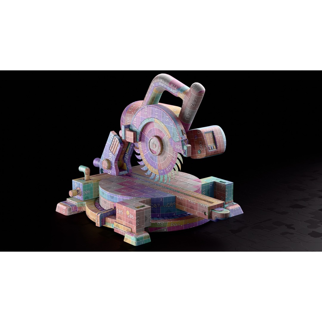 Miter Saw 3D Model – Low Poly Game-Ready Asset, FBX, Blender - View 4
