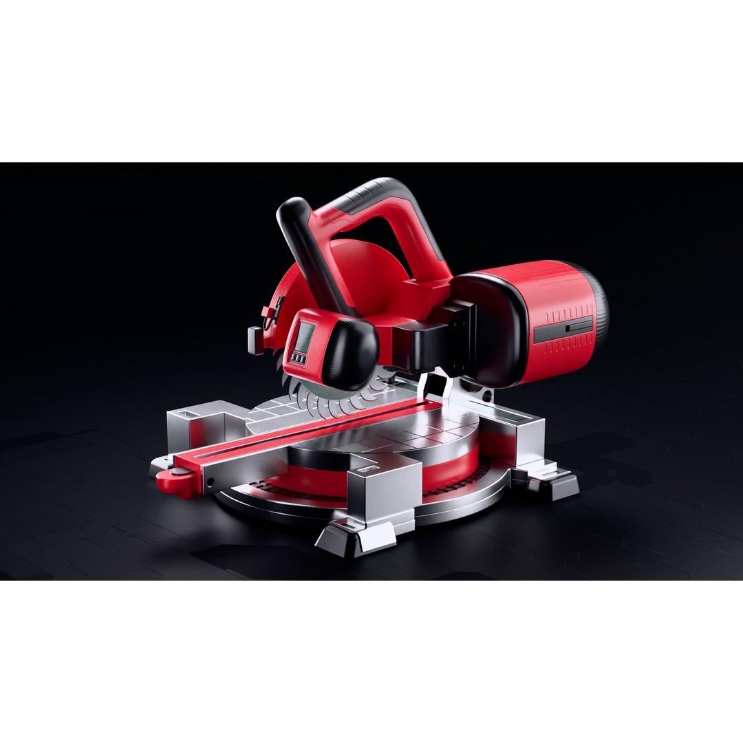 Miter Saw 3D Model – Low Poly Game-Ready Asset, FBX, Blender - View 5