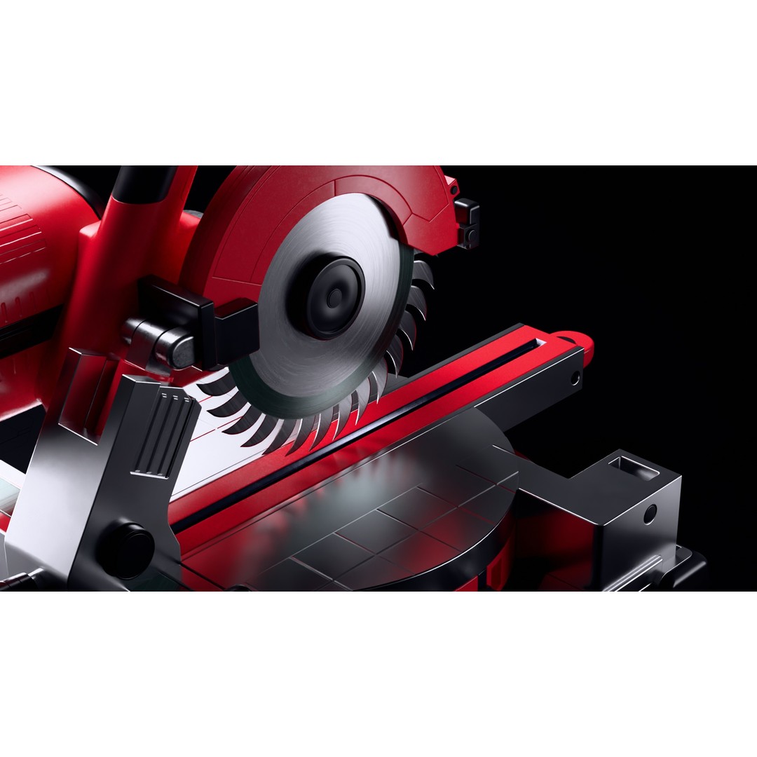 Miter Saw 3D Model – Low Poly Game-Ready Asset, FBX, Blender - View 8