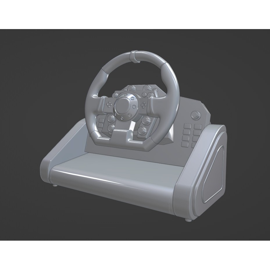 Racing Wheel 3D Model – Low Poly Game Asset, FBX, PBR Textures - View 10