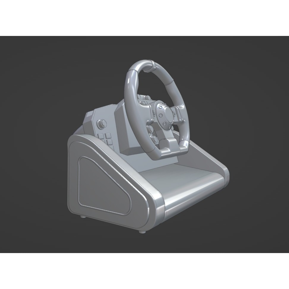 Racing Wheel 3D Model – Low Poly Game Asset, FBX, PBR Textures - View 11
