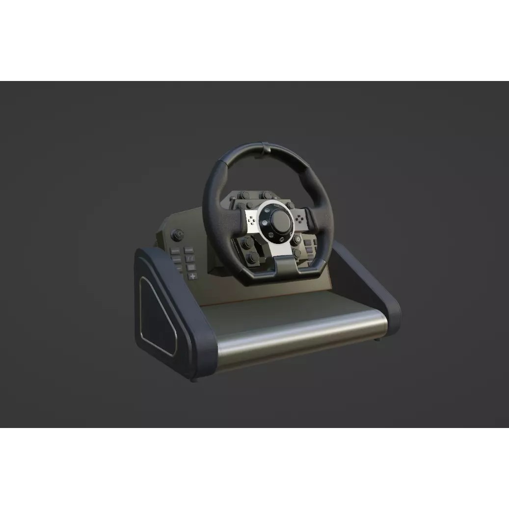 Racing Wheel 3D Model – Low Poly Game Asset, FBX, PBR Textures - View 2