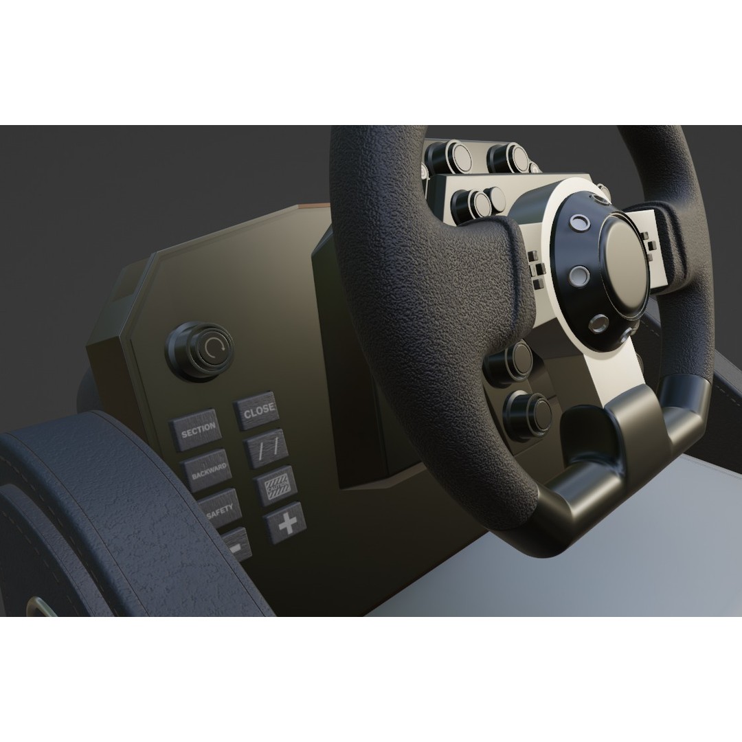 Racing Wheel 3D Model – Low Poly Game Asset, FBX, PBR Textures - View 7