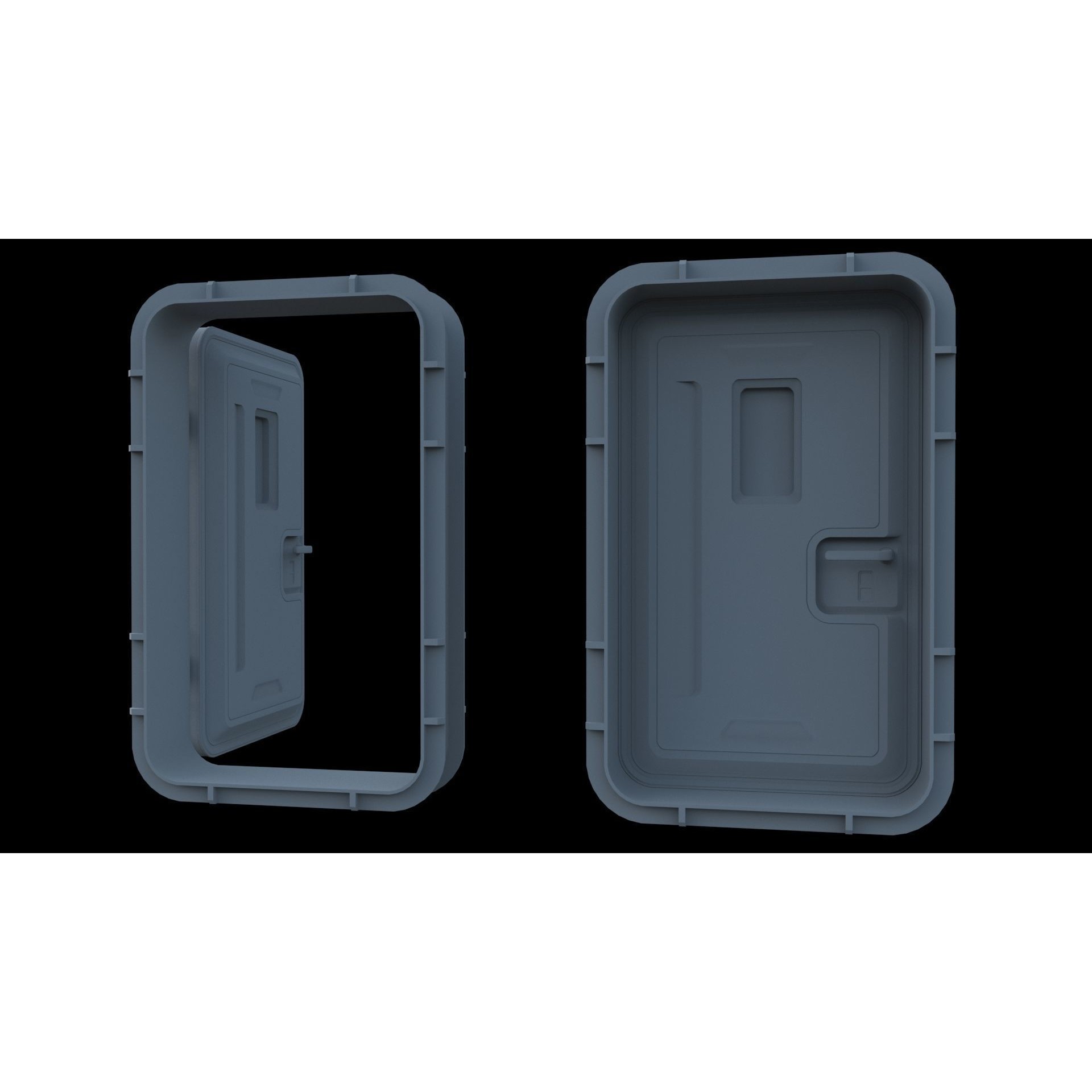 Sci-Fi Service Door - Game-Ready 3D Model - View 3