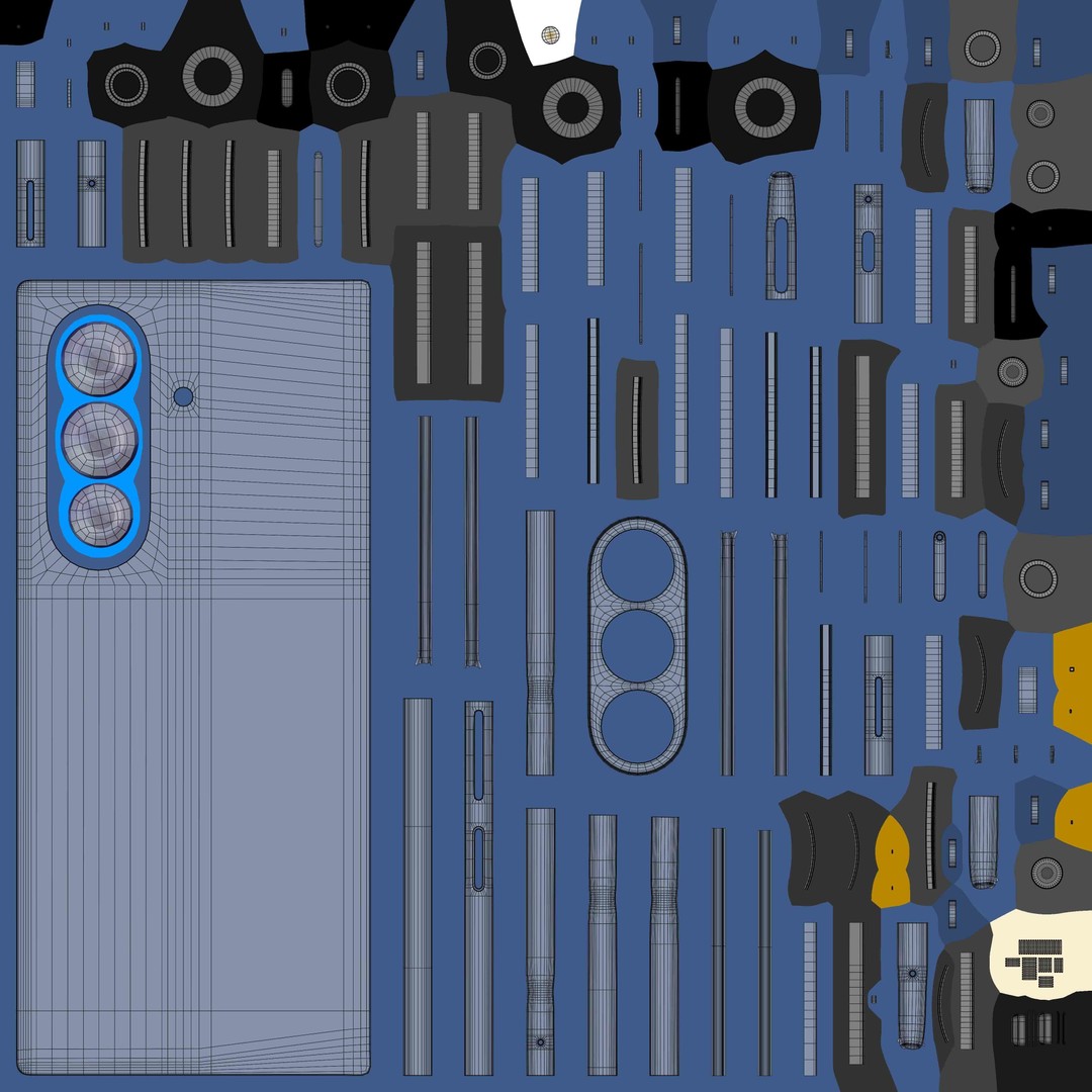 Samsung Galaxy Z Fold 7 3D Model – Blue Shadow Rigged PBR Asset, Blender - View 14