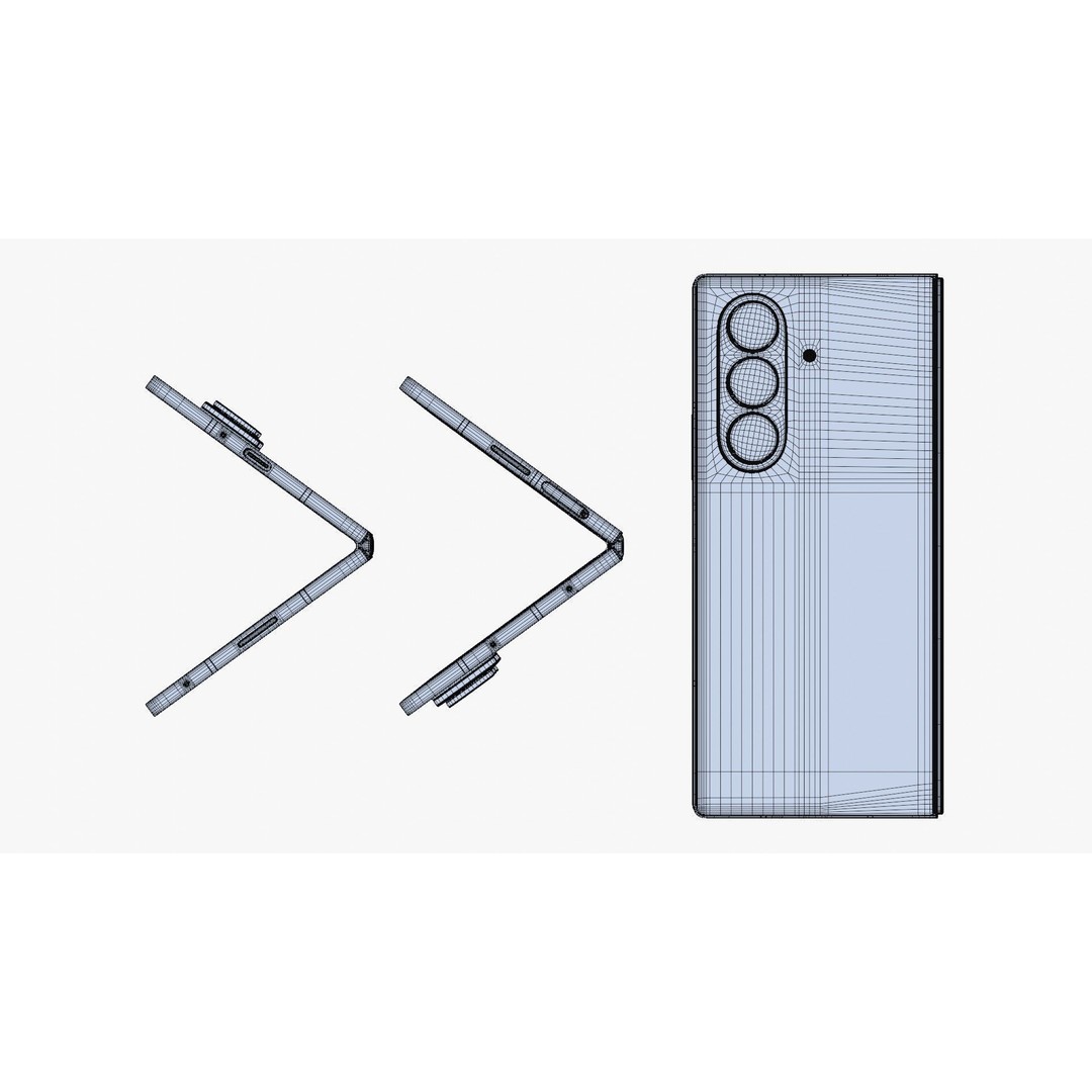 Samsung Galaxy Z Fold 7 3D Model – Blue Shadow Rigged PBR Asset, Blender - View 23