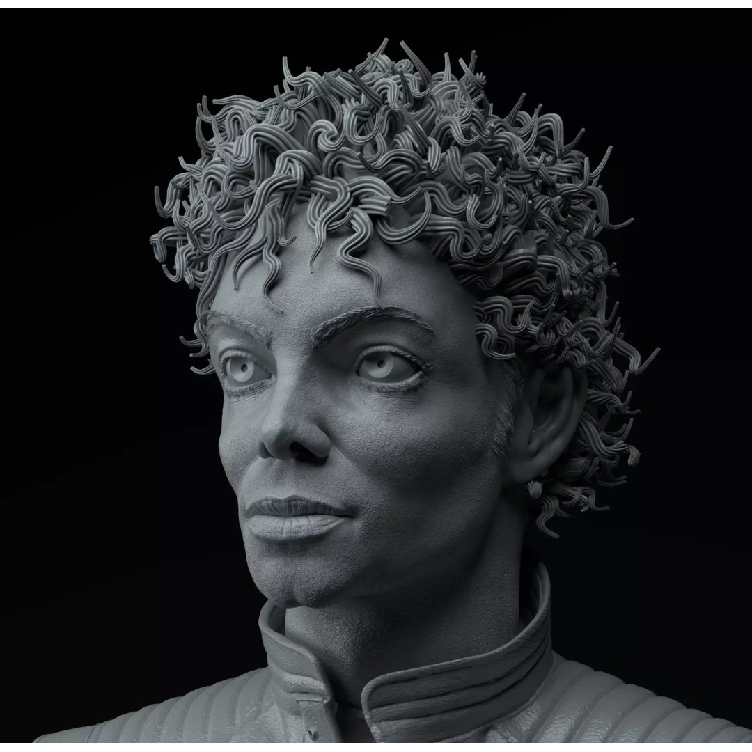 Michael Jackson 3D Model – Premium Bust Sculpture for Printing - View 11