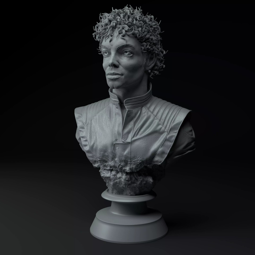 Michael Jackson 3D Model – Premium Bust Sculpture for Printing - View 2