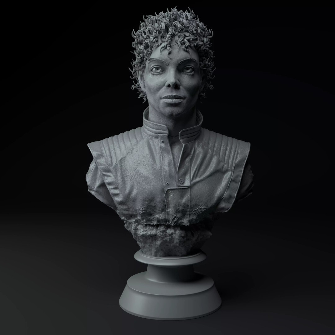 Michael Jackson 3D Model – Premium Bust Sculpture for Printing - View 3