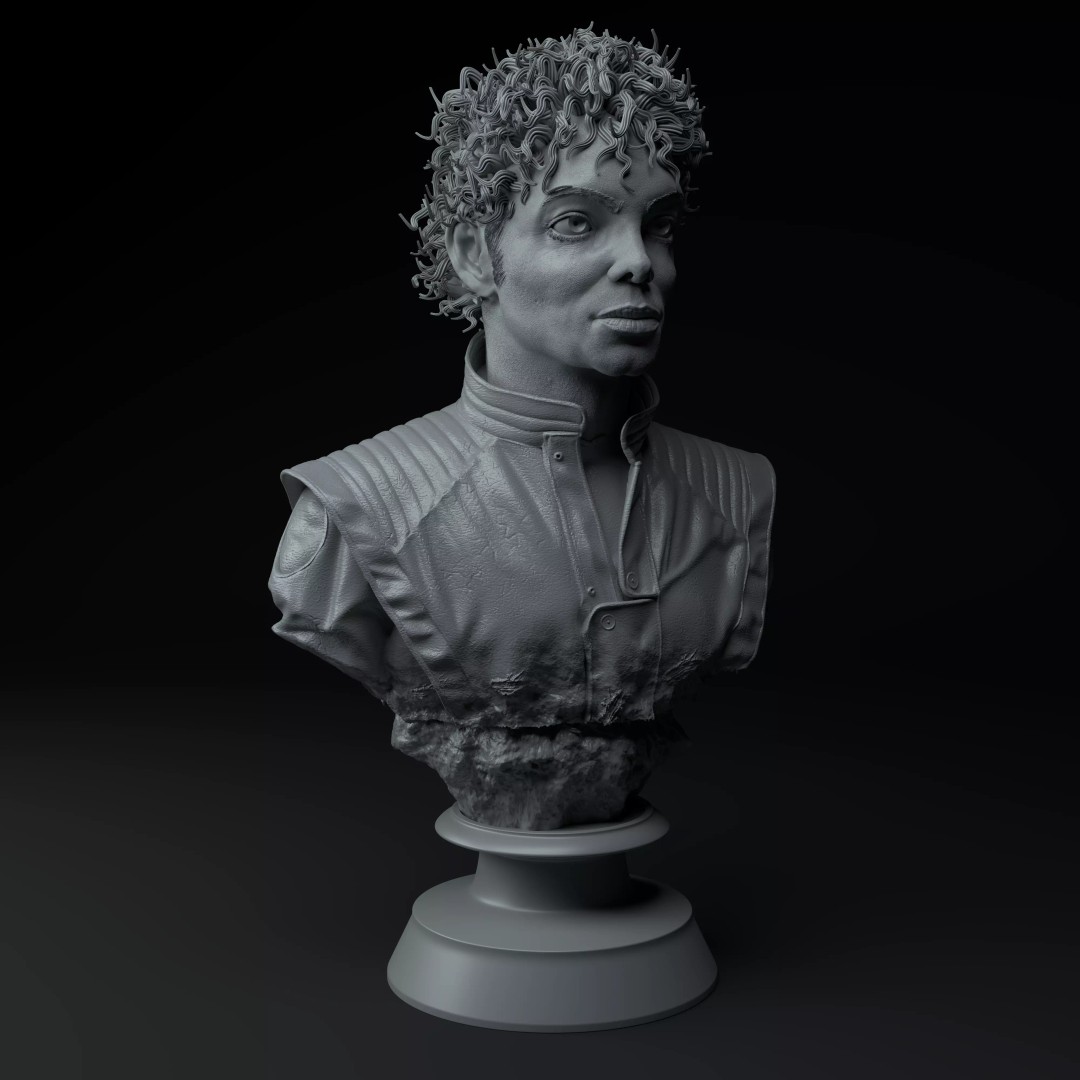 Michael Jackson 3D Model – Premium Bust Sculpture for Printing - View 9