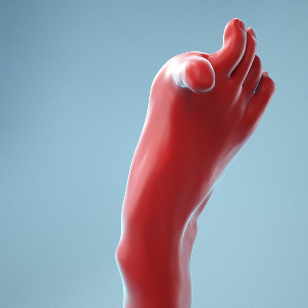 Big Toe Pointing 3D Model – Realistic Foot Anatomy, High Poly Formats - View 5