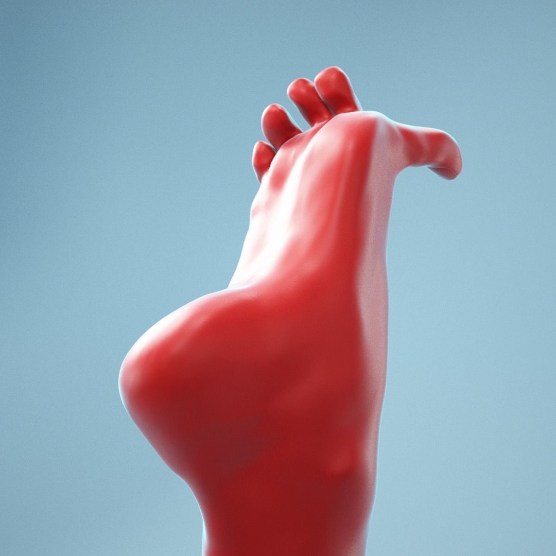 Big Toe Pointing 3D Model – Realistic Foot Anatomy, High Poly Formats - View 9