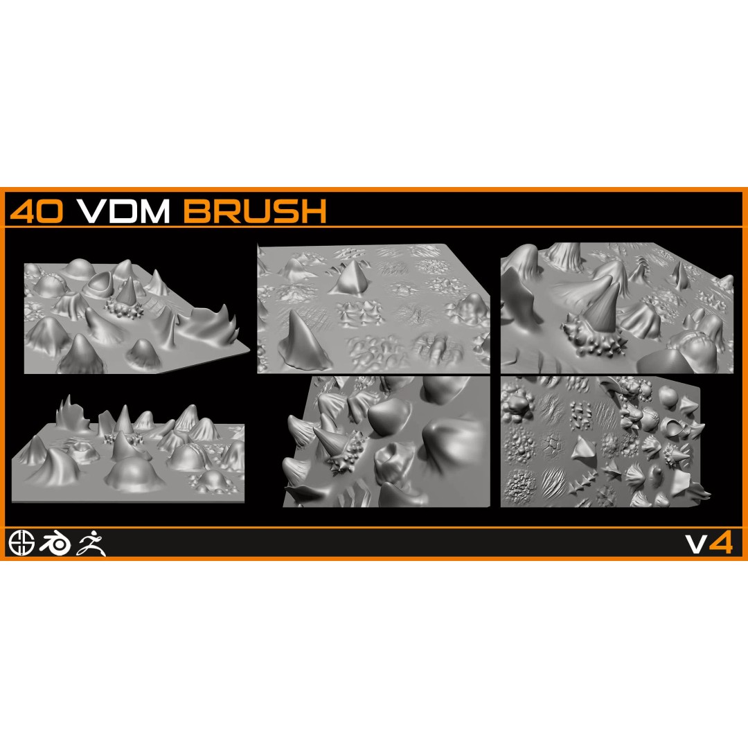 40 Skin Brushes 3D Model – VDM Brush Set for Blender & ZBrush - View 6