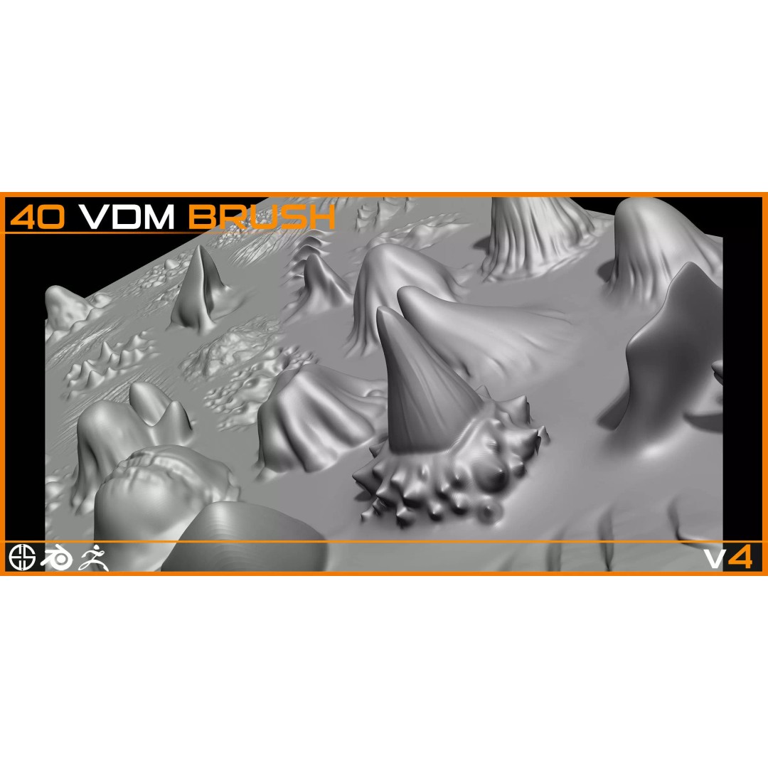 40 Skin Brushes 3D Model – VDM Brush Set for Blender & ZBrush - View 8