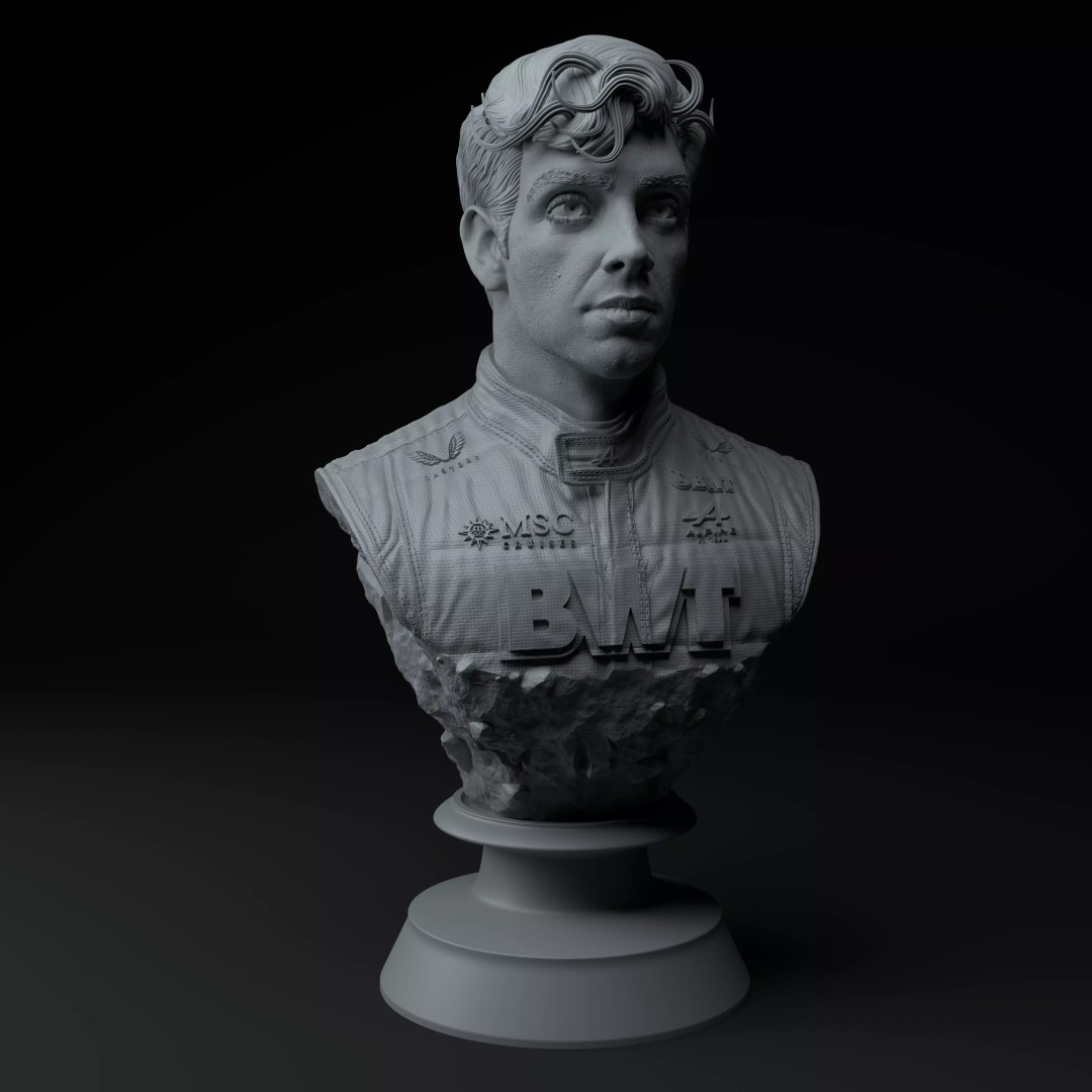 Franco Colapinto Bust 3D Model – High Poly Printable Sculpture - View 9