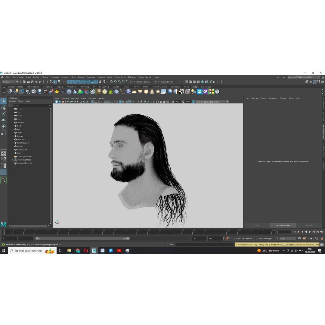 Wavy Long Man Hair 3D Model – Low Poly Game Asset, PBR, Unity, Unreal - View 21