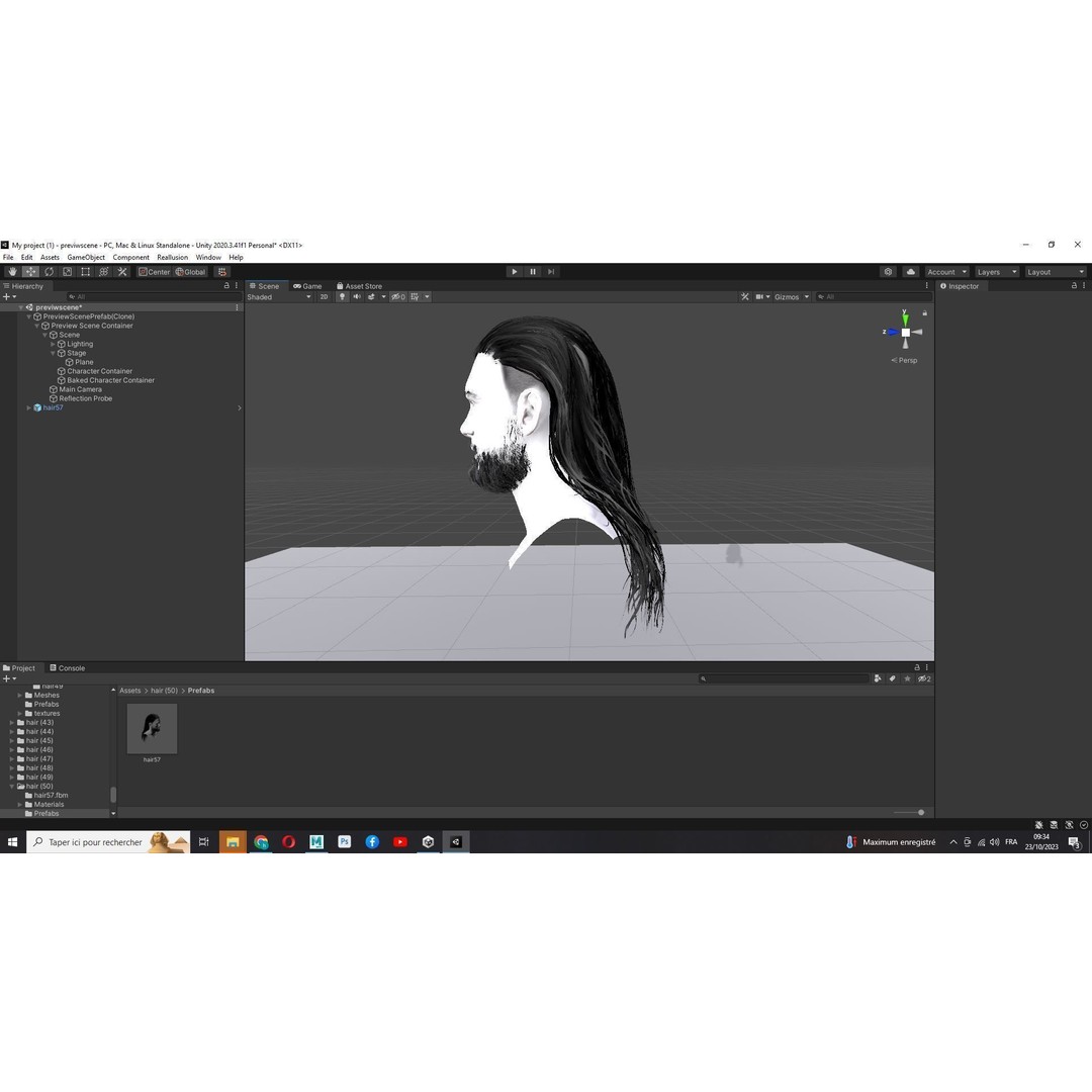 Wavy Long Man Hair 3D Model – Low Poly Game Asset, PBR, Unity, Unreal - View 27