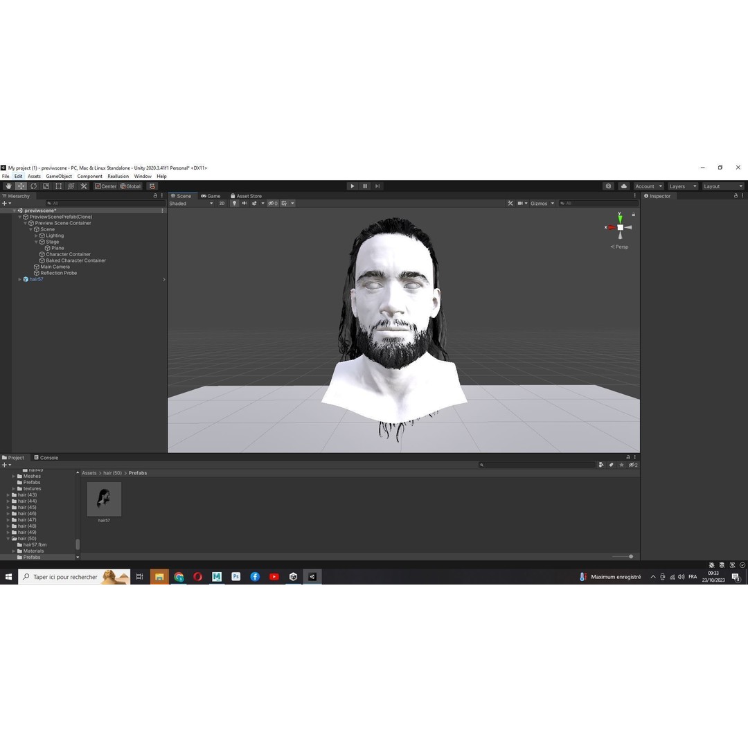 Wavy Long Man Hair 3D Model – Low Poly Game Asset, PBR, Unity, Unreal - View 28