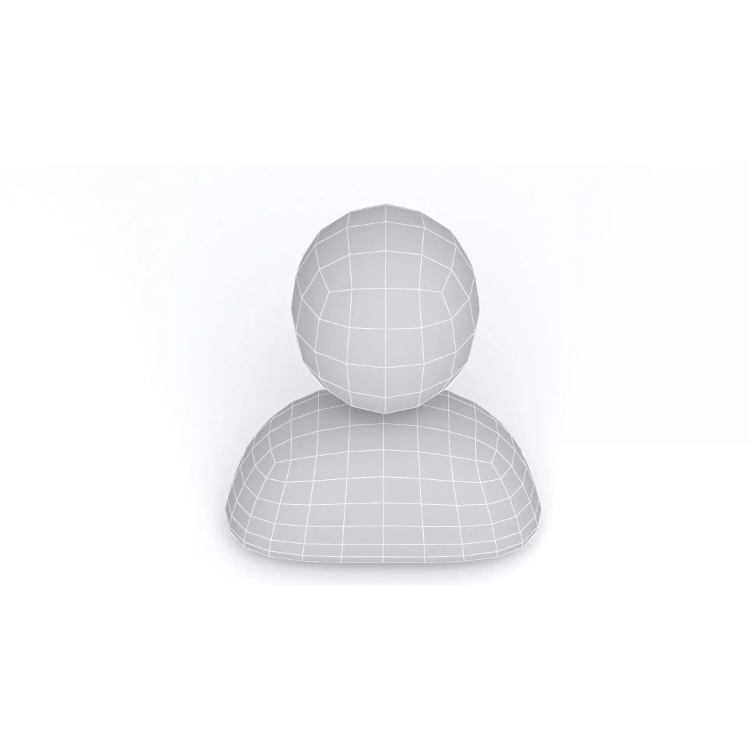 Human Icon 3D Model – High Poly Character Asset, OBJ, FBX - View 10