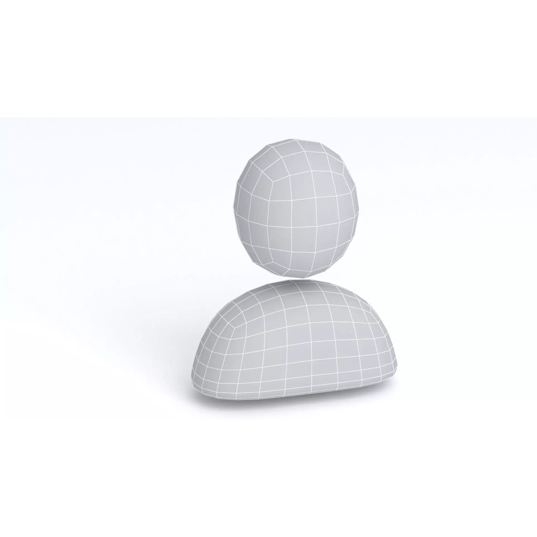 Human Icon 3D Model – High Poly Character Asset, OBJ, FBX - View 11