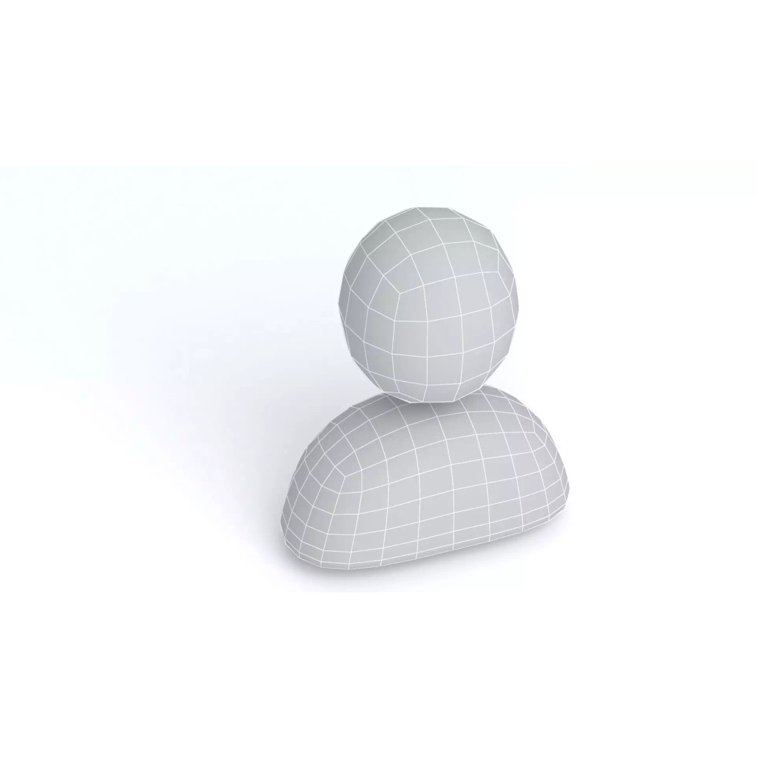 Human Icon 3D Model – High Poly Character Asset, OBJ, FBX - View 9