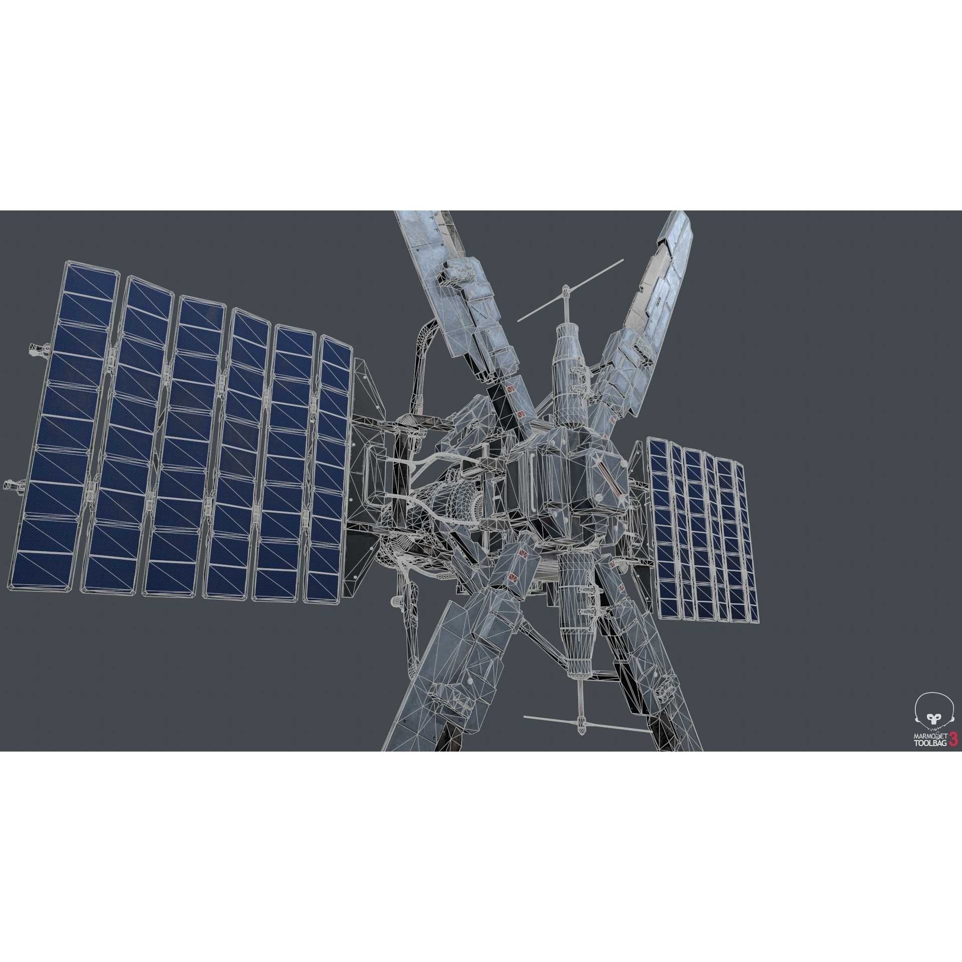Sci-Fi Space Station with Propellers - Game-Ready 3D Model