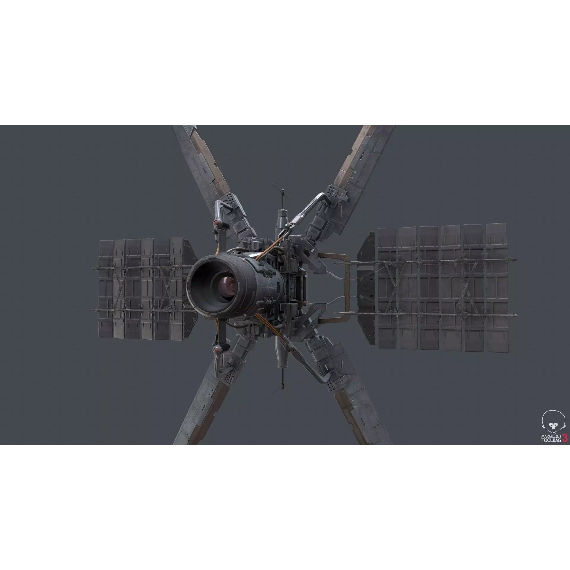 Sci-Fi Space Station with Propellers - Game-Ready 3D Model - View 2
