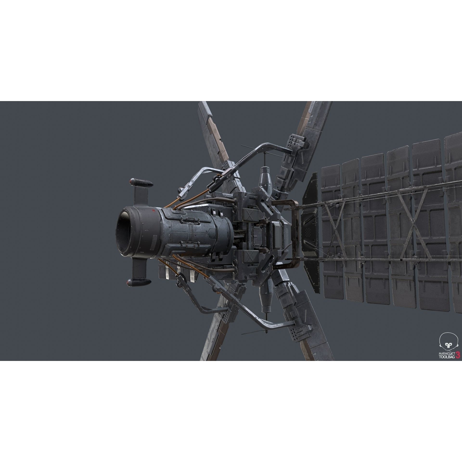 Sci-Fi Space Station with Propellers - Game-Ready 3D Model - View 4